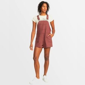 Roxy Women's Wine Red Denim Overalls